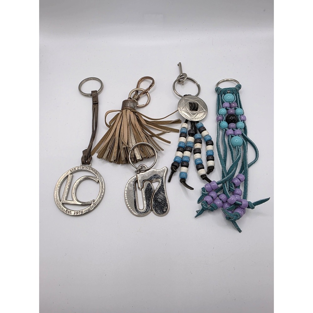 Lot Of 5 Key Chains, Western, Tassels Beaded